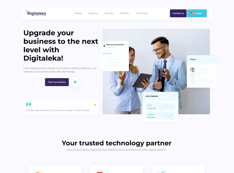 Digitaleka web development project screenshot