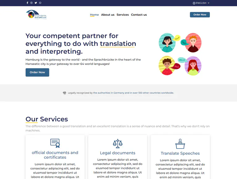 Die Sprachbrücke web development project screenshot
